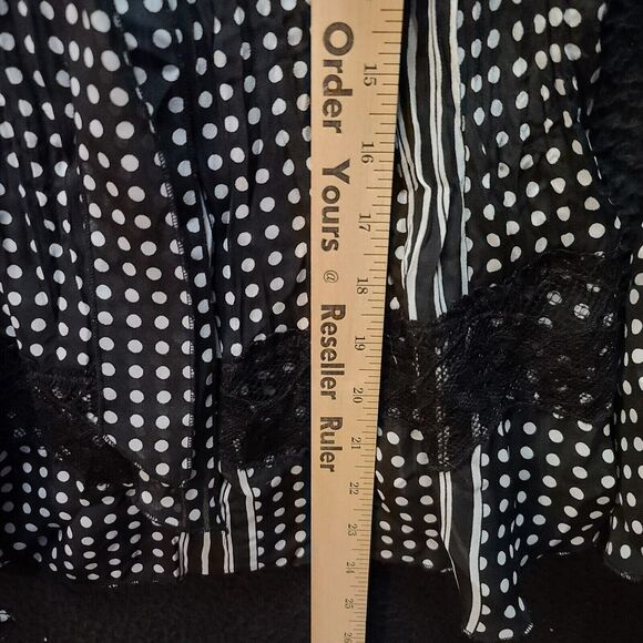 Robbie Bee Womens Blouse Multicolor Size Large 100% Polyester Long Sleeve Button - Picture 4 of 12